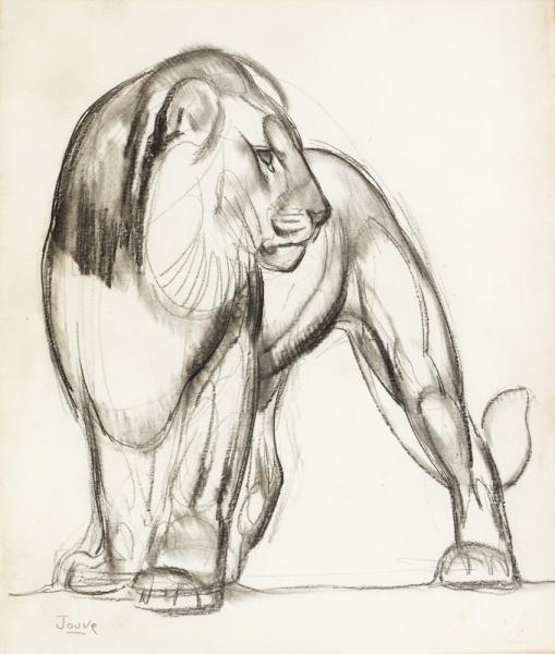 Lion debout à l’arrêt, c. 1920 Paul JOUVE
