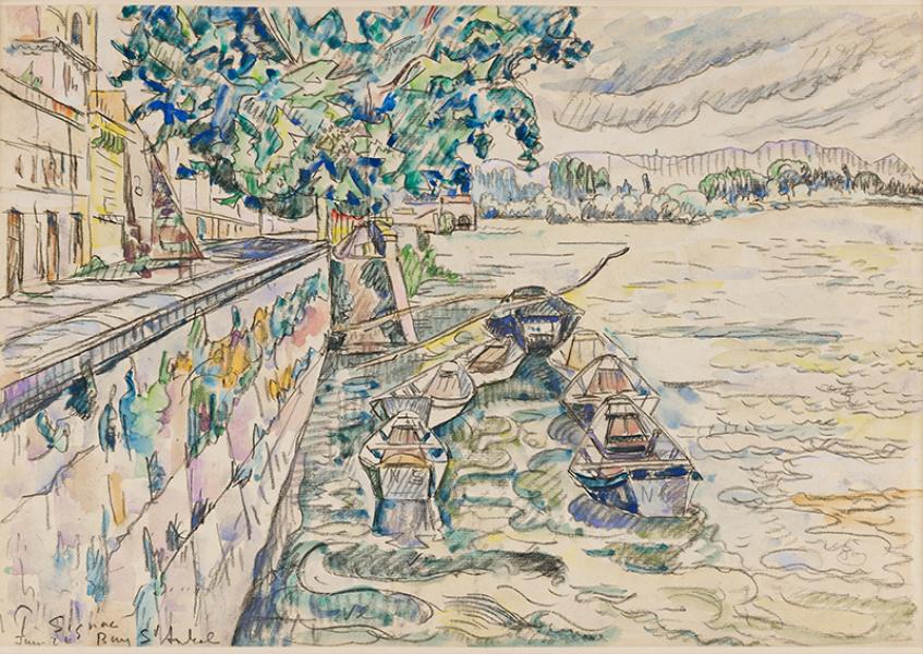 Bourg-Saint-Andéol, le quai, juin 1926 Paul SIGNAC