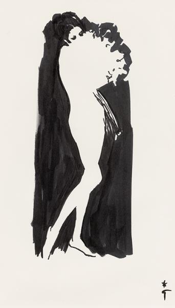 Cachée derrière le bouquet René GRUAU