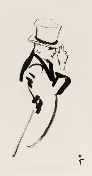 Haut de forme, queue de pie René GRUAU