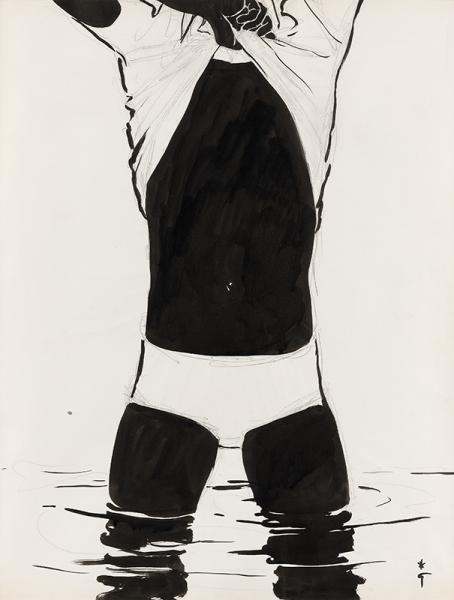 J'enlève le haut! Projet publicitaire pour la marque Eminence. René GRUAU