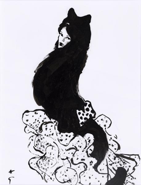 Beauté féline, circa 1970 René GRUAU