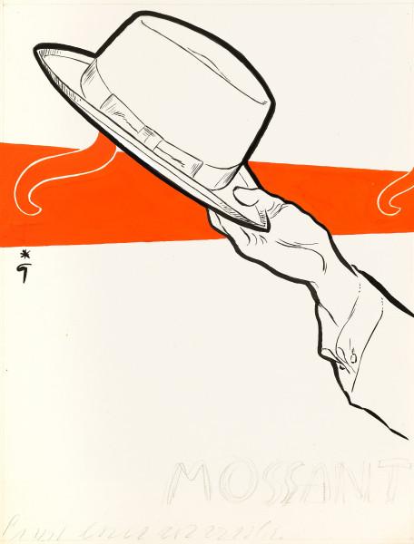 Projet publicitaire pour les chapeaux Mossant René GRUAU