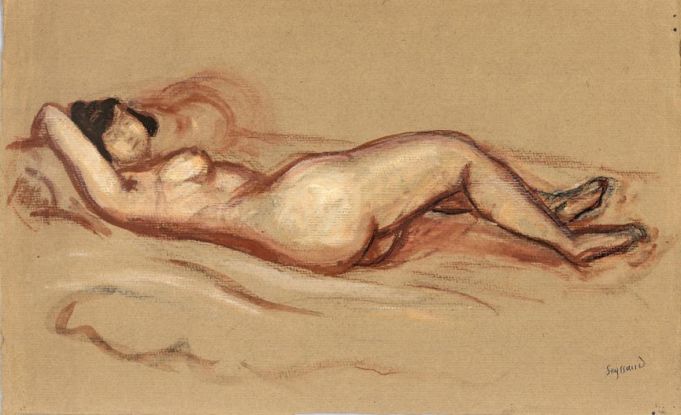 Femme nue étendue sur le dos René SEYSSAUD