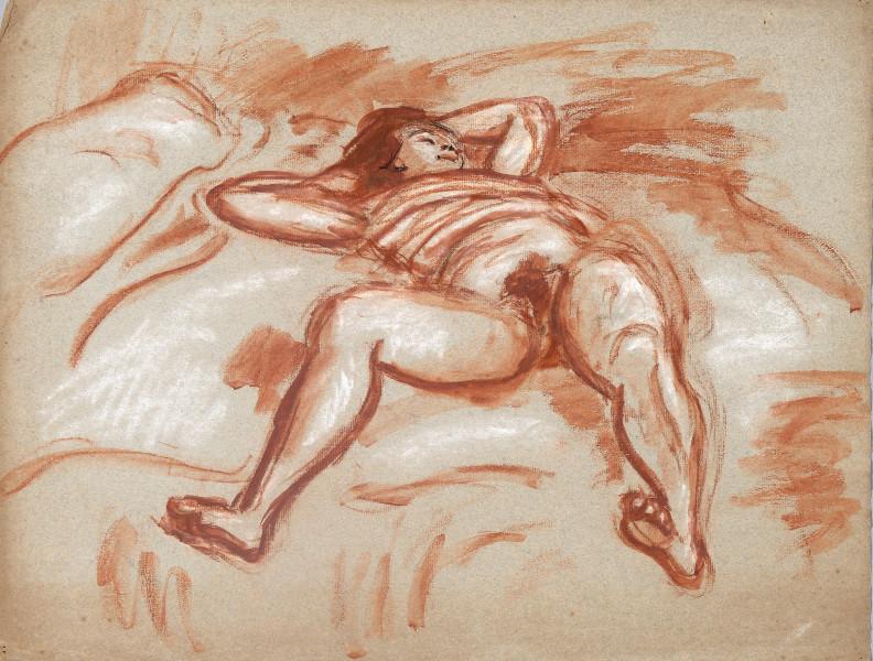 Femme nue étendue sur le lit René SEYSSAUD