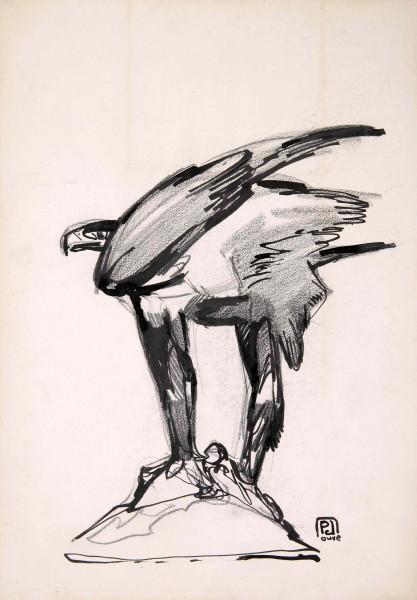 Aigle posé sur un rocher, 1909 Paul JOUVE