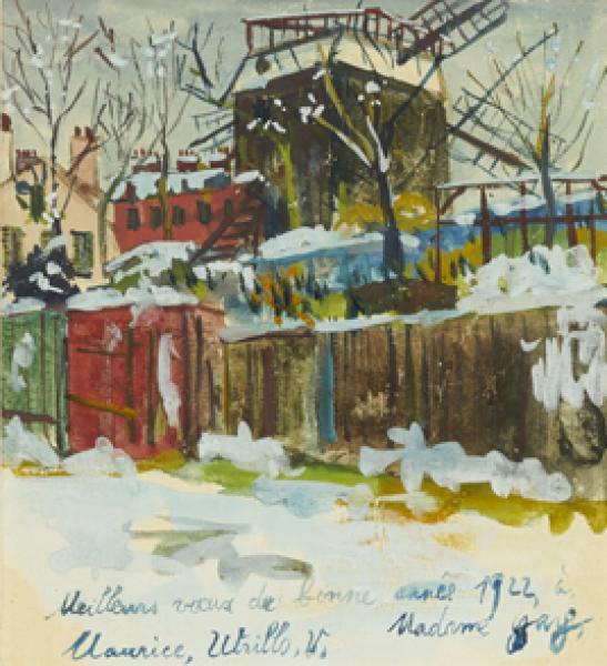 Moulin de la Galette sous la neige à Montmartre, circa 1922 Maurice UTRILLO