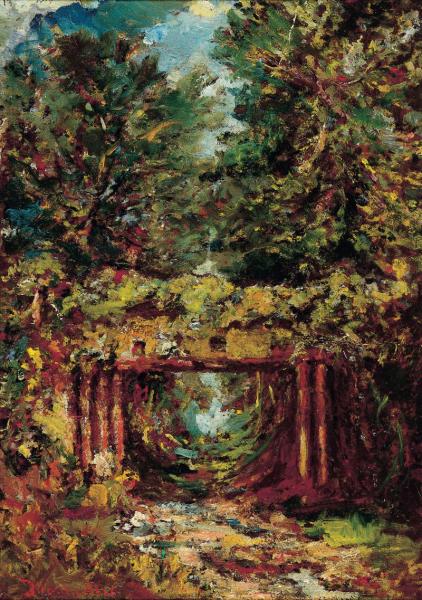 Lavandière près du pont de sapin Adolphe MONTICELLI
