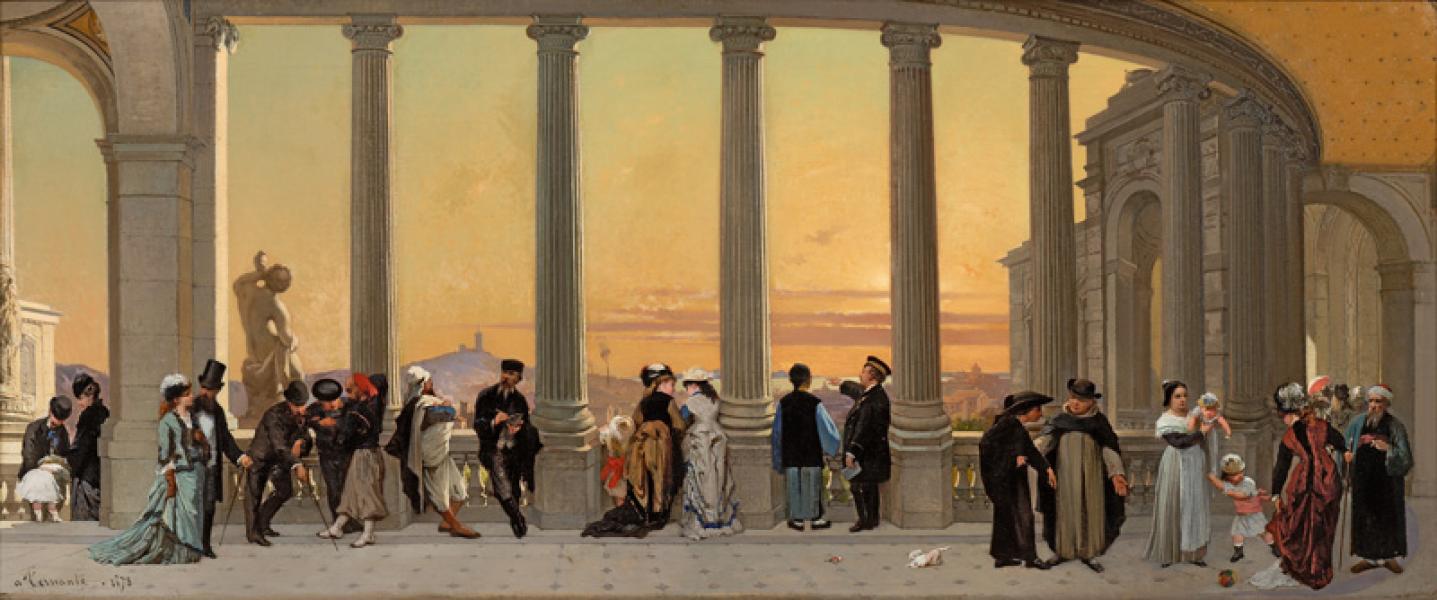 Personnages sur la terrasse du Palais Longchamp, 1878 Amédée TERNANTE-LEMAIRE