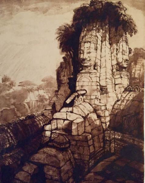 La dernière terrasse d’Angkor Thom. André MAIRE