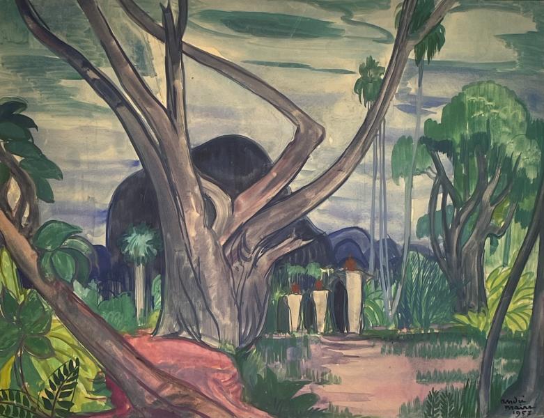 Vietnam, Hauts-Plateaux, Trois éléphants, 1957 André MAIRE