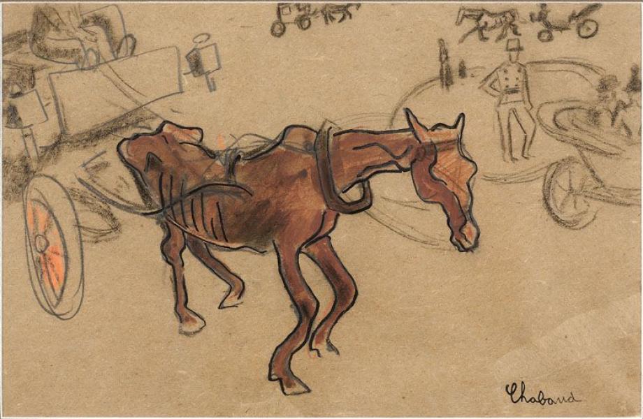 Cheval de fiacre. Auguste CHABAUD