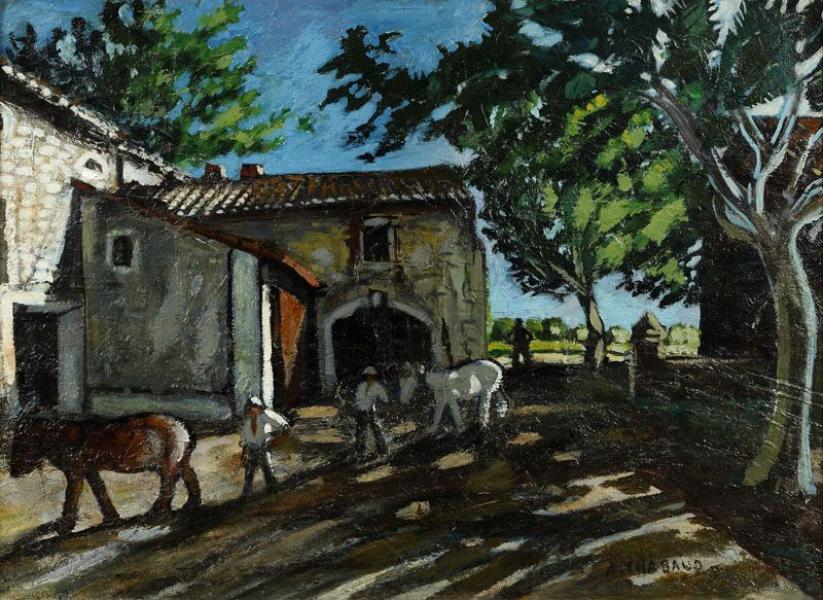 La cour du Mas de Martin. Auguste CHABAUD