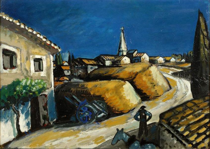 Meules près de la maison, circa 1912. Auguste CHABAUD