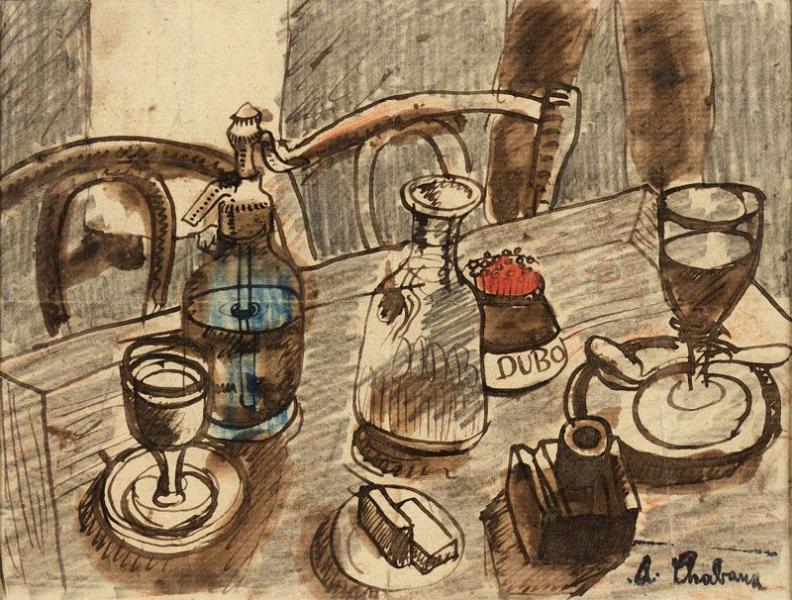 Nature morte Dubonnet. Auguste CHABAUD