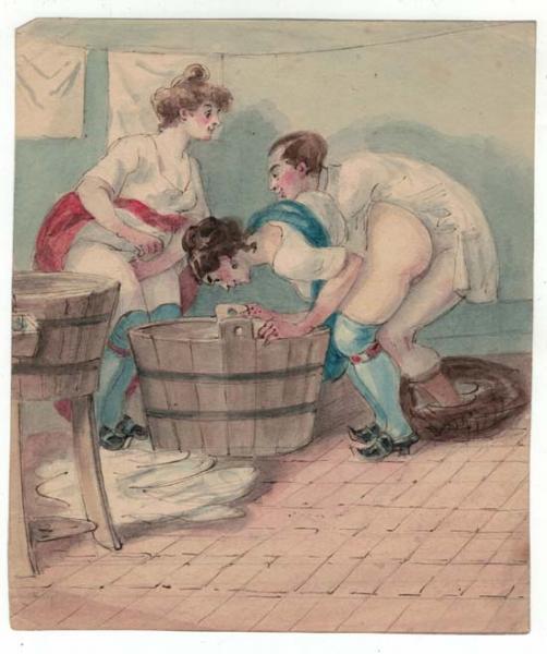Les blanchisseuses Ecole Française du XIXème siècle