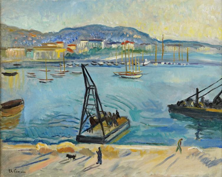 La grue dans le port de Cannes, 1956 Charles CAMOIN