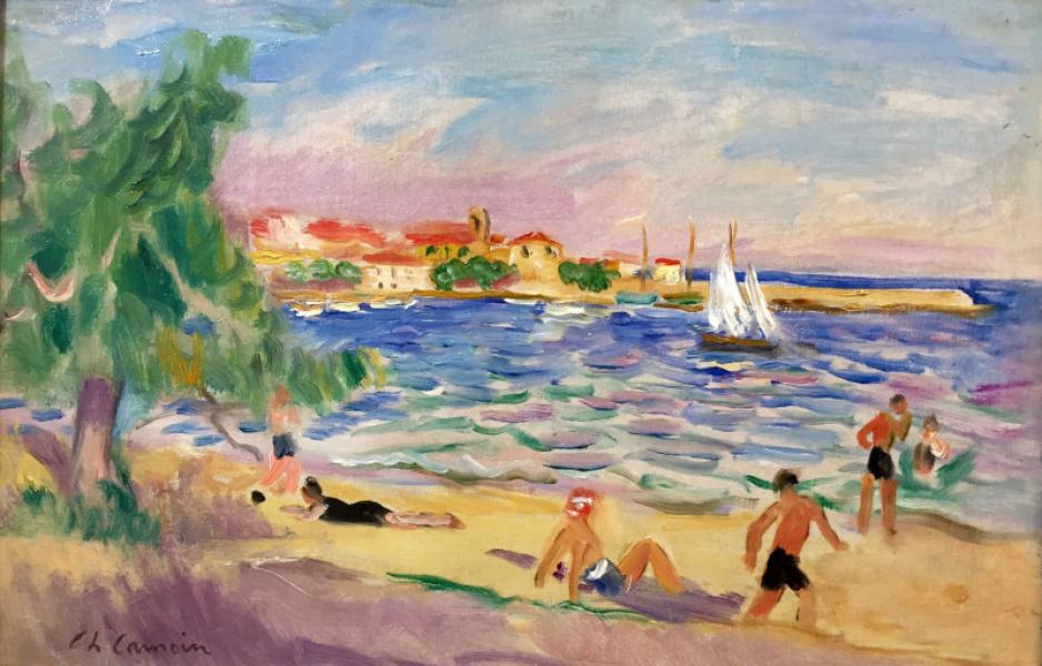 La plage de Sainte Maxime. Charles CAMOIN