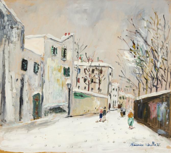 Rue Saint-Vincent sous la neige, Montmartre, circa 1955 Maurice UTRILLO