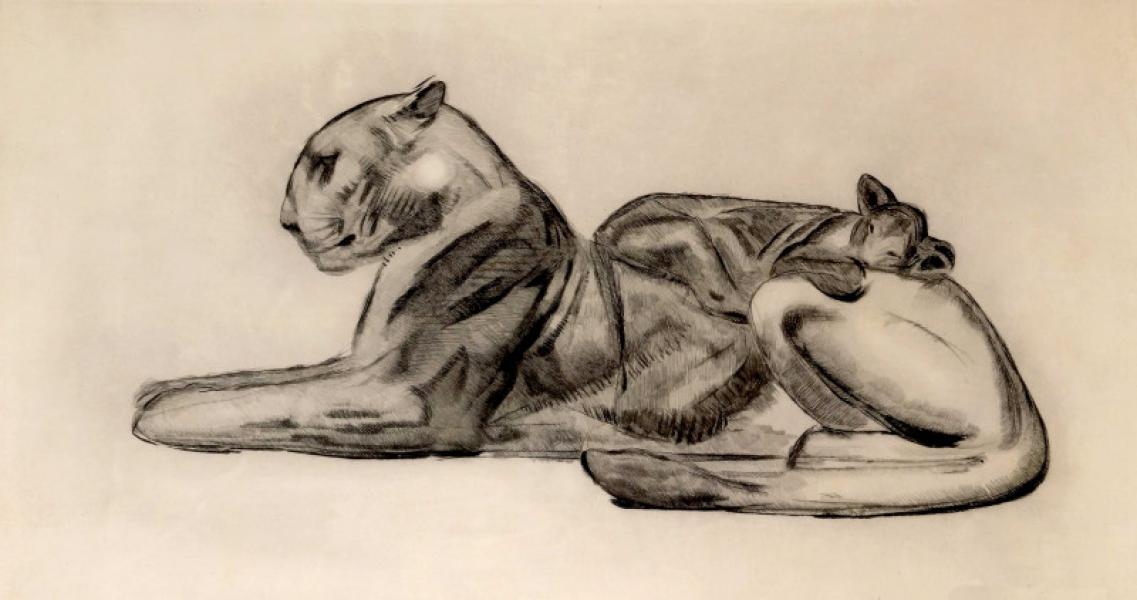 Lionne et son lionceau, c. 1927 Paul JOUVE