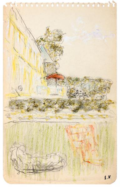 Le parasol orange, c. 1935 Edouard VUILLARD