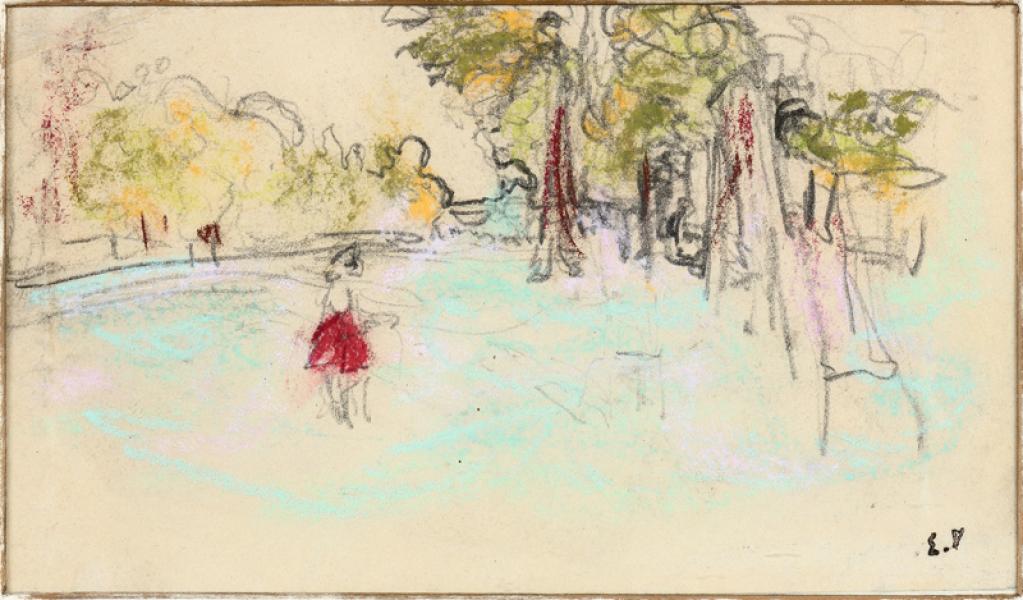 Lulu Hessel dans le parc du château des Clayes, vers 1930 Edouard VUILLARD