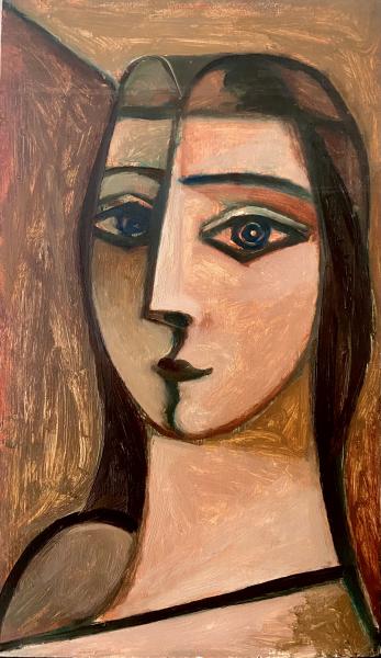 Buste sur fond ocre, février 1981 Georges-Henri PESCADERE