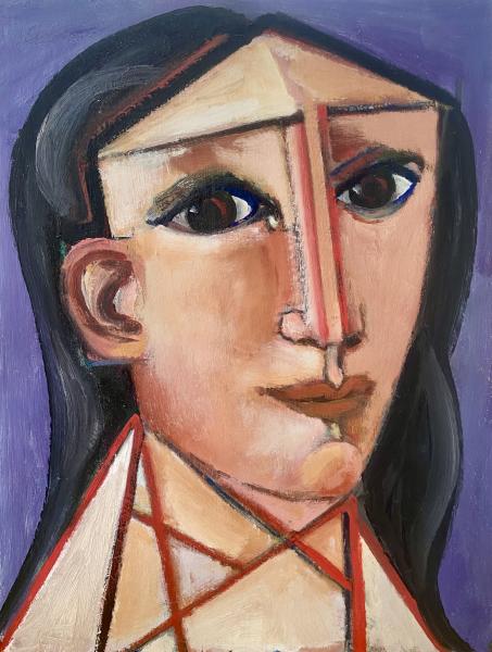 Visage sur fond violet Georges-Henri PESCADERE