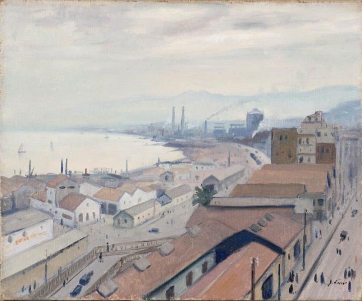 Le Port de Bougie pris des hauteurs. Gustave LINO