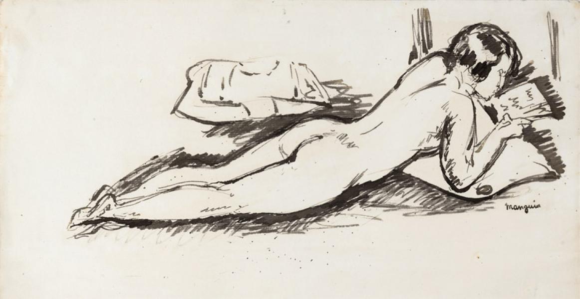 Femme nue lisant, 1924