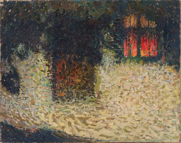 Entrée de la maison, au clair de lune à la veillée Henri MARTIN