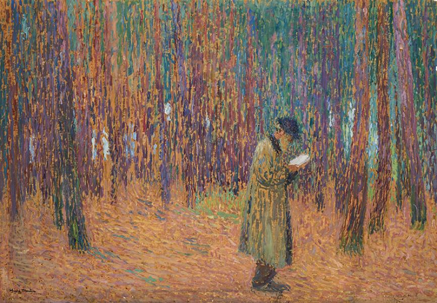 Louis Viennot lisant dans un bois de pins Henri MARTIN