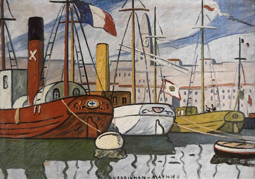Bateaux à quai Louis Mathieu VERDILHAN