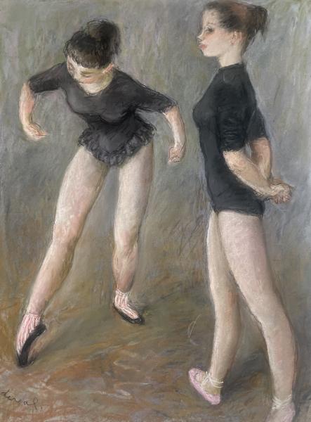 Deux danseuses, justaucorps noirs Pierre DEVAL