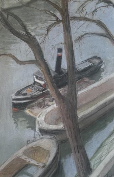 Péniches à quai Pierre DEVAL