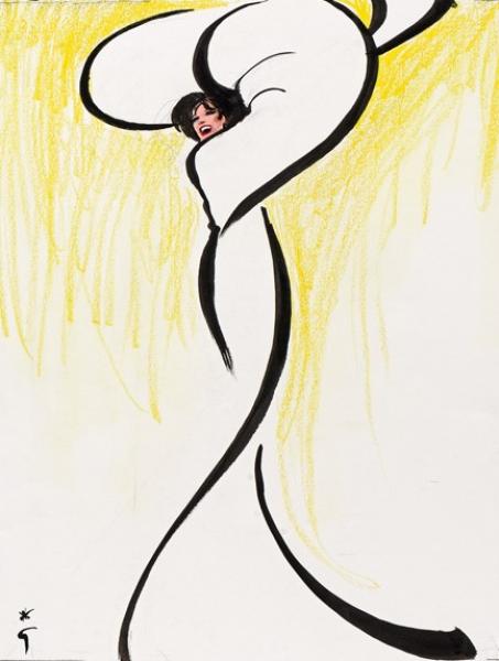Femme tournoyant (hommage à Loïe Fuller). René GRUAU