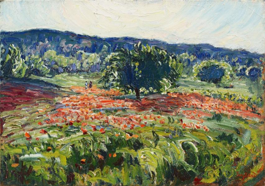 Coquelicots et cerisiers, vers 1925 René SEYSSAUD