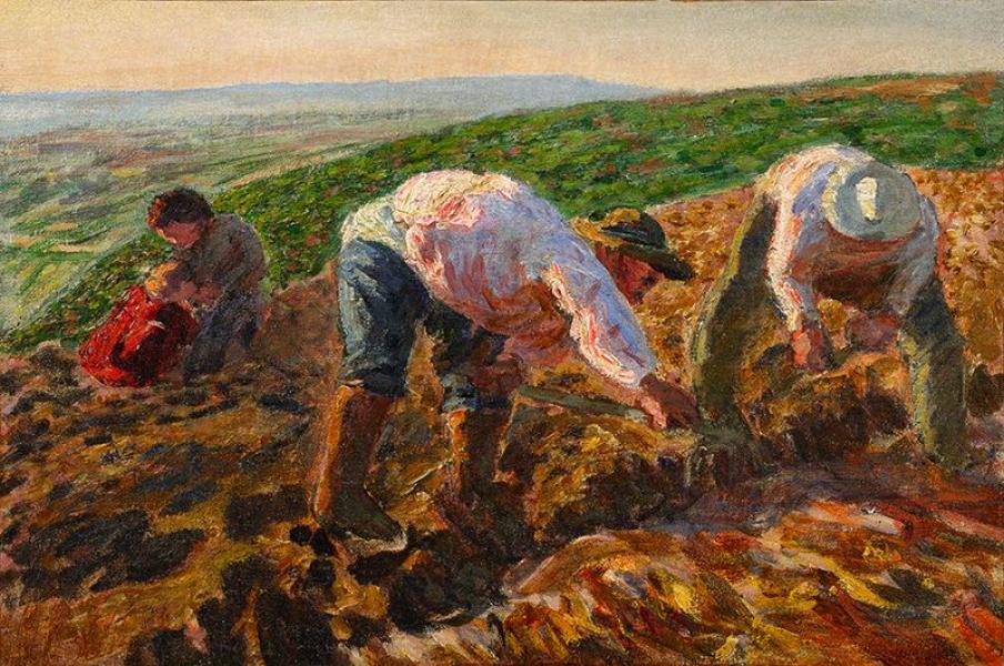 Maternité aux champs, vers 1898. René SEYSSAUD