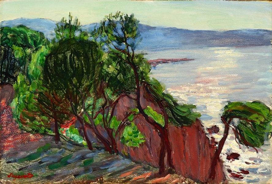 Rochers au bord de la Méditerranée le matin, 1902. René SEYSSAUD