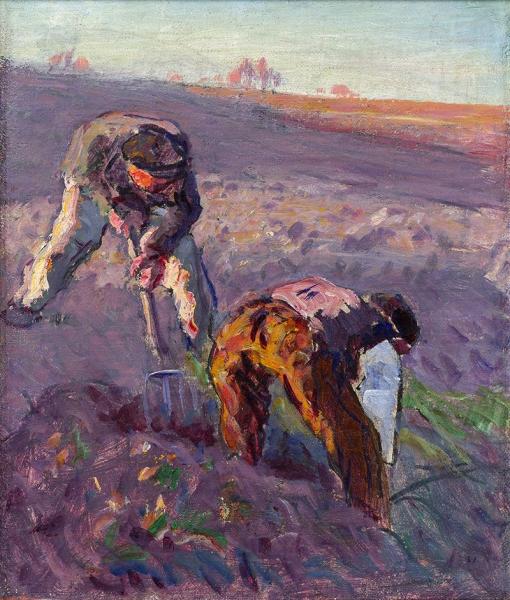 Travail à la bêche, vers 1895. René SEYSSAUD